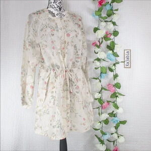 J JILL Barley Floral Linen Tunic Top NWT Size Medium